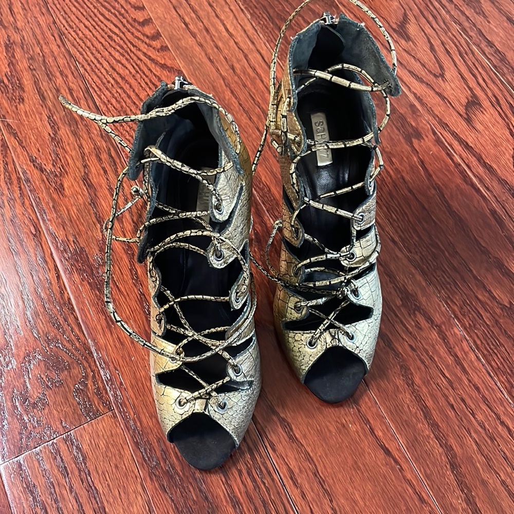 Schutz lace up heels